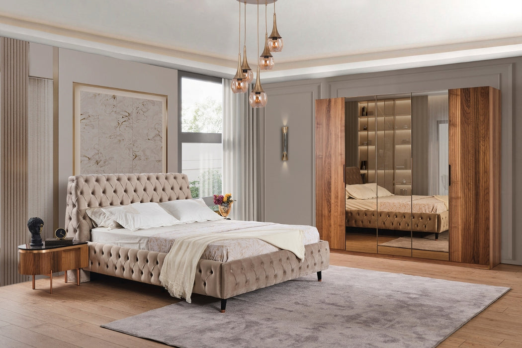 Walnut Tesla Schlafzimmer Set ( ohne Matratze )